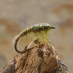 Pearl Sparkle Shrimp Fly in Vice